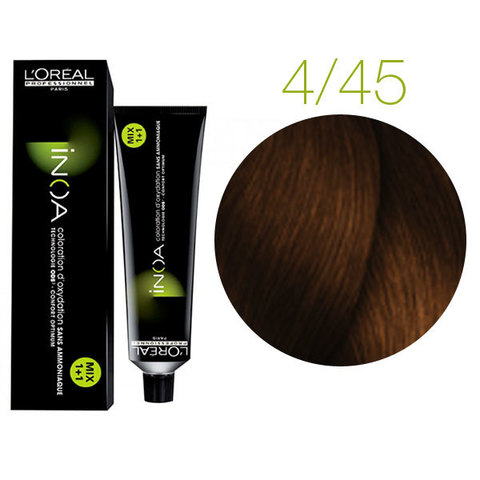 L'Oreal Professionnel INOA 4.45 (Шатен медный красное дерево) - Краска для волос