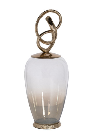 Ваза декоративная 50х19х19см Garda Decor Лиана с металлической крышкой