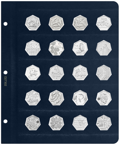 Универсальный лист для монет диаметром 27,3 мм (50 пенсов) КоллекционерЪ