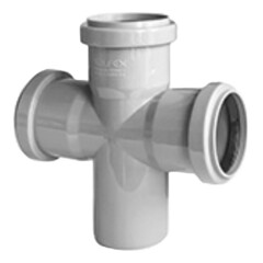 Крестовина ПП (полипропилен) для канализации прямой 87,5гр. 110-110- 50, Valfex
