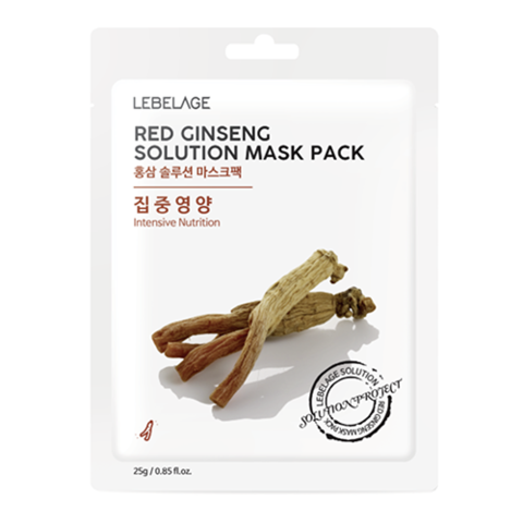 LEBELAGE Маска для лица тканевая КРАСНЫЙ ЖЕНЬШЕНЬ Red Ginseng Solution Mask, 25 г