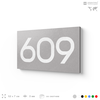 Номер на дверь 609, табличка на дверь для офиса, квартиры, кабинета, аудитории, склада, серая 120х70 мм, Айдентика Технолоджи