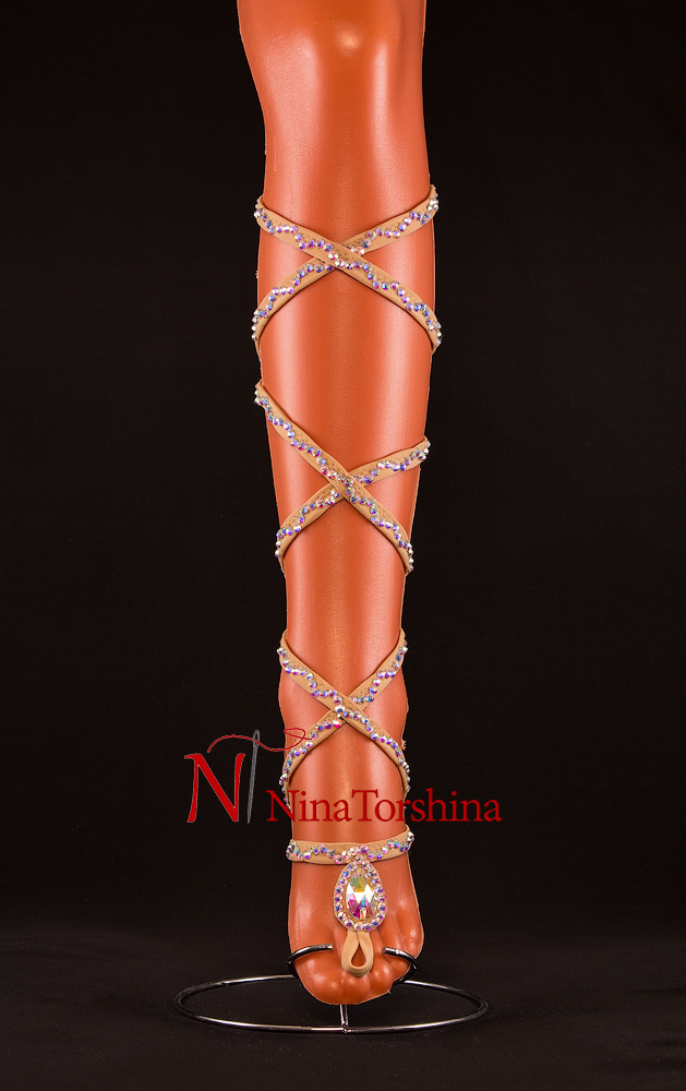 Тонкий серебристый браслет со стразами на ногу (арт. ) ♡ интернет-магазин Gepur