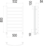 Полотенцесушитель Terminus Классик П8 500х800