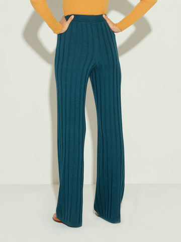 Женские брюки темно-изумрудного цвета из шерсти и шелка - фото 5