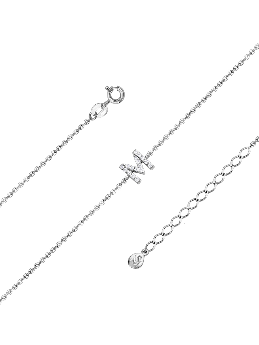 Браслет Буква M с фианитами – купить за 1 850 ₽ | SILVERME