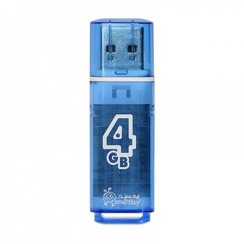 Флешка 4 GB USB 2.0 SmartBuy Glossy (Голубой)