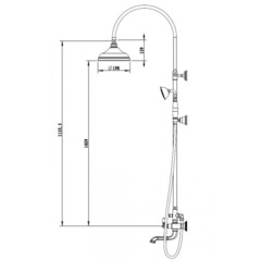 ДУШЕВАЯ КОЛОННА СО СМЕСИТЕЛЕМ ДЛЯ ВАННЫ  BRAVAT ART F65193CP-A2-RUS