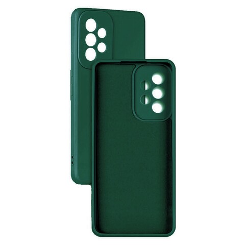 Силиконовый чехол Silicone Cover с защитой камеры для Samsung Galaxy A53 (Темно-зеленый)