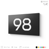 Табличка с номером 98 на дверь квартиры, для офиса, кабинета, аудитории, склада, черная 120х70 мм, Айдентика Технолоджи