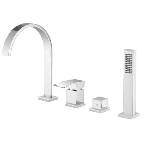 Смеситель ABBER Wasserfall AF8613 на борт ванны, хром
