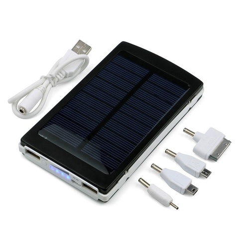 Power Bank Зарядное устройство на солнечных батареях 20000 mah, диодный фонарь