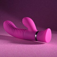 Розовый вибростимулятор-кролик Next Wave - 16,3 см. - 