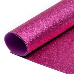 Фоамиран глиттерный, р. 20х30 см, 2 мм, ярко-розовый