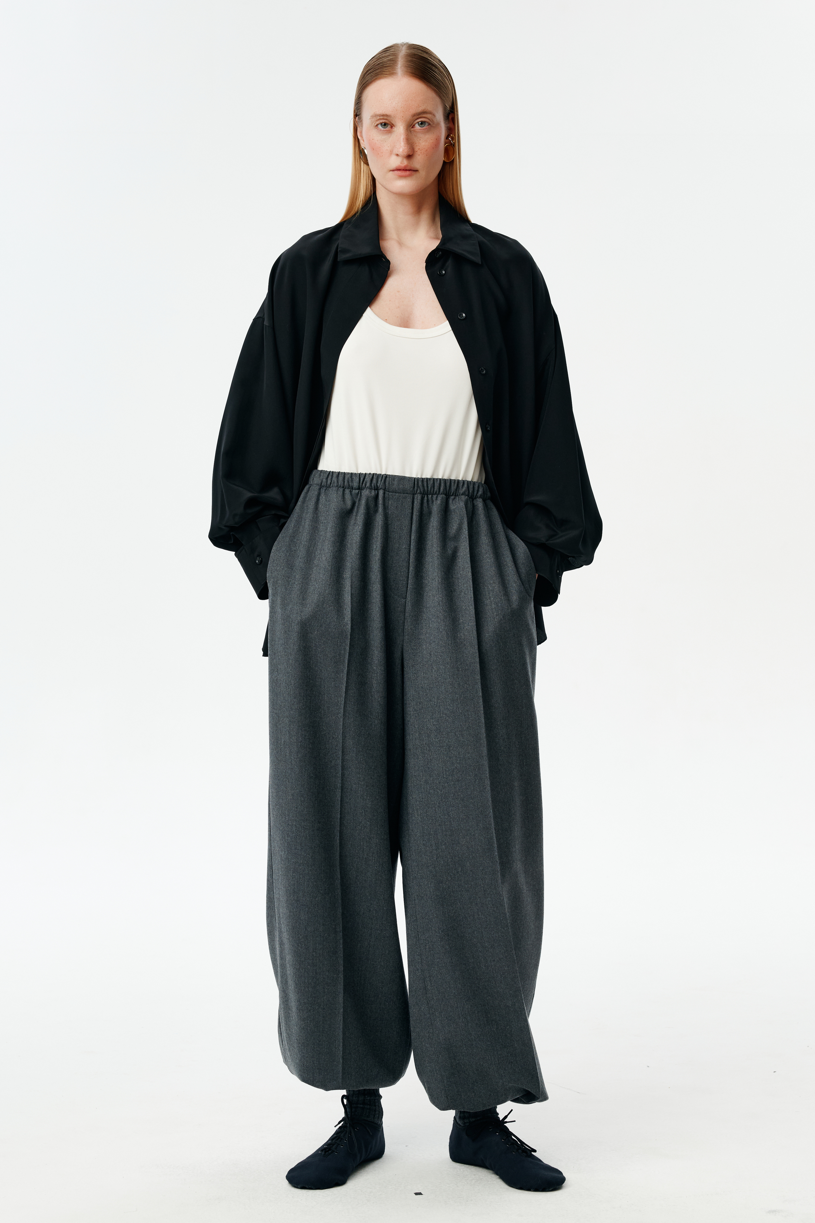 Шаровары шерстяные серые