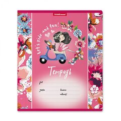 
          Тетрадь 18л., линия, Erich Krause, скрепка, блок офсет, мелованный картон "Flower Scooter"