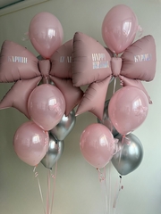 Композиция из гелиевых шаров Розовые бантики