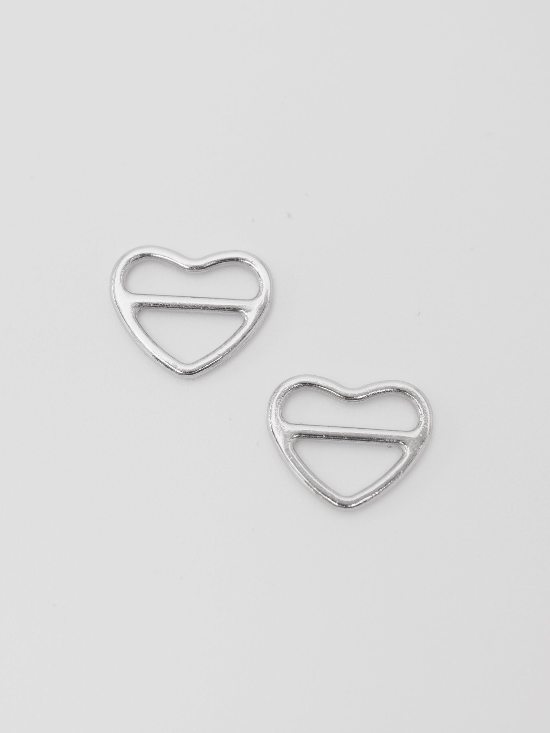 Регулятор для бюстгальтера сердечко серебро 0,8 см, 1 см