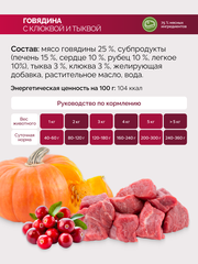 Lucky bits консервы для собак говядина с клюквой и тыквой 970г