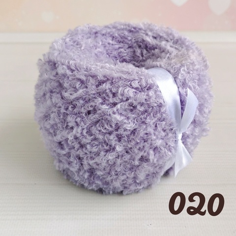 Пряжа Тедди с эффектом Букле, 020 Светлый сиреневый