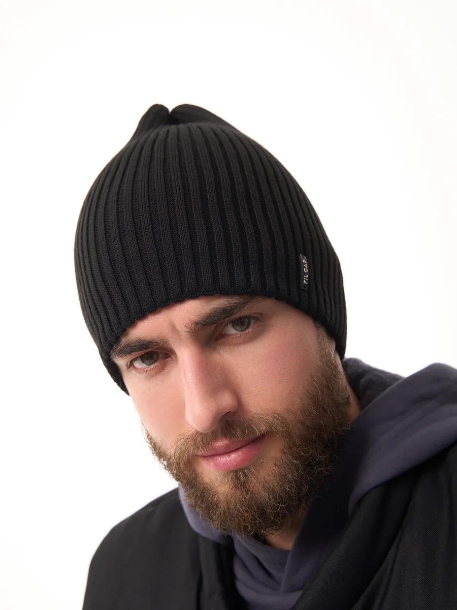 Шапка осенняя бини вязаная зима