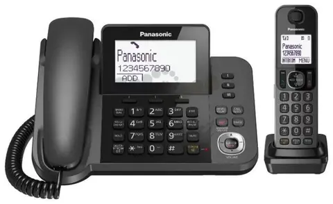 Радио-телефон Dect Panasonic KX-TGF320RUM черный металлик автооветчик АОН