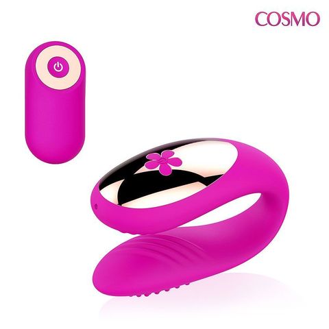 Розовый U-образный вибростимулятор с пультом ДУ - Cosmo COSMO CSM-23145