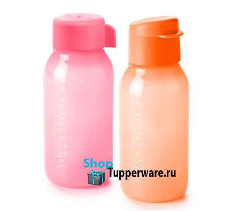 Бутылка Эко 350 мл в розовом цвете и в оранжевом цвете с клапаном