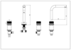 Boheme 152-B.3 Смеситель на столешницу STICK LINEA на 3 отв. BLACK