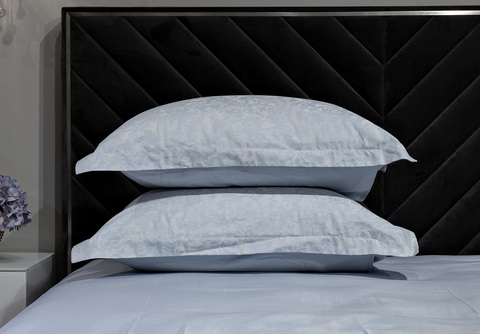 Простыня 240х250см Garda Décor сатиновая голубая прямая 130HB-00033