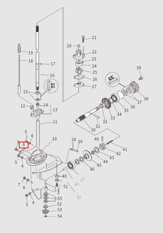 Решетка забора воды для лодочного мотора T9.8 Sea-PRO