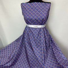 Ткань хлопок с синим орнаментом 2166