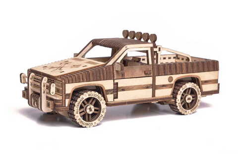 Пикап WT-1500 от Wood Trick - Деревянный конструктор, сборная модель, 3D пазл, машинка