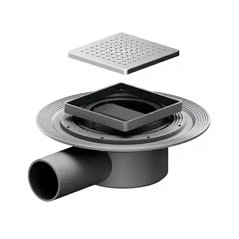 Am.Pm MasterFlow W01BD-P11-010-01SB Душевой трап 10x10 комбинированный затвор со стальной матовой решеткой