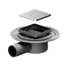 Am.Pm MasterFlow W01BD-P11-010-01SB Душевой трап 10x10 комбинированный затвор со стальной матовой решеткой фото