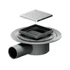 Am.Pm MasterFlow W01BD-P11-010-01SB Душевой трап 10x10 комбинированный затвор со стальной матовой решеткой