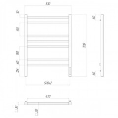 Полотенцесушитель электрический Lemark Unit - LM45707Z (П7 500x700), диммер справа, хром