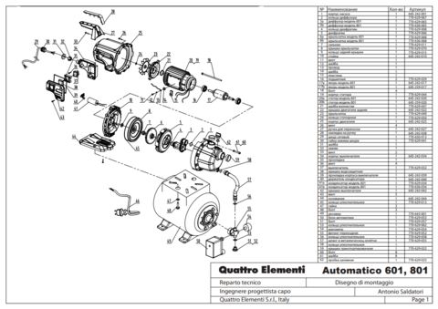 Прокладка QUATTRO ELEMENTI A601/801 корпуса выключателя (645-242-039)