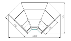 Холодильная витрина CARBOMA ВХСу-2 PALM 2 (GC95 VM-6) динамика, внутренний угол 90