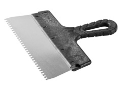 ЗУБР 250 мм, зуб 4 х 4мм, зубчатый пластиковая ручка, нержавеющий, фасадный шпатель (10078-25-04)