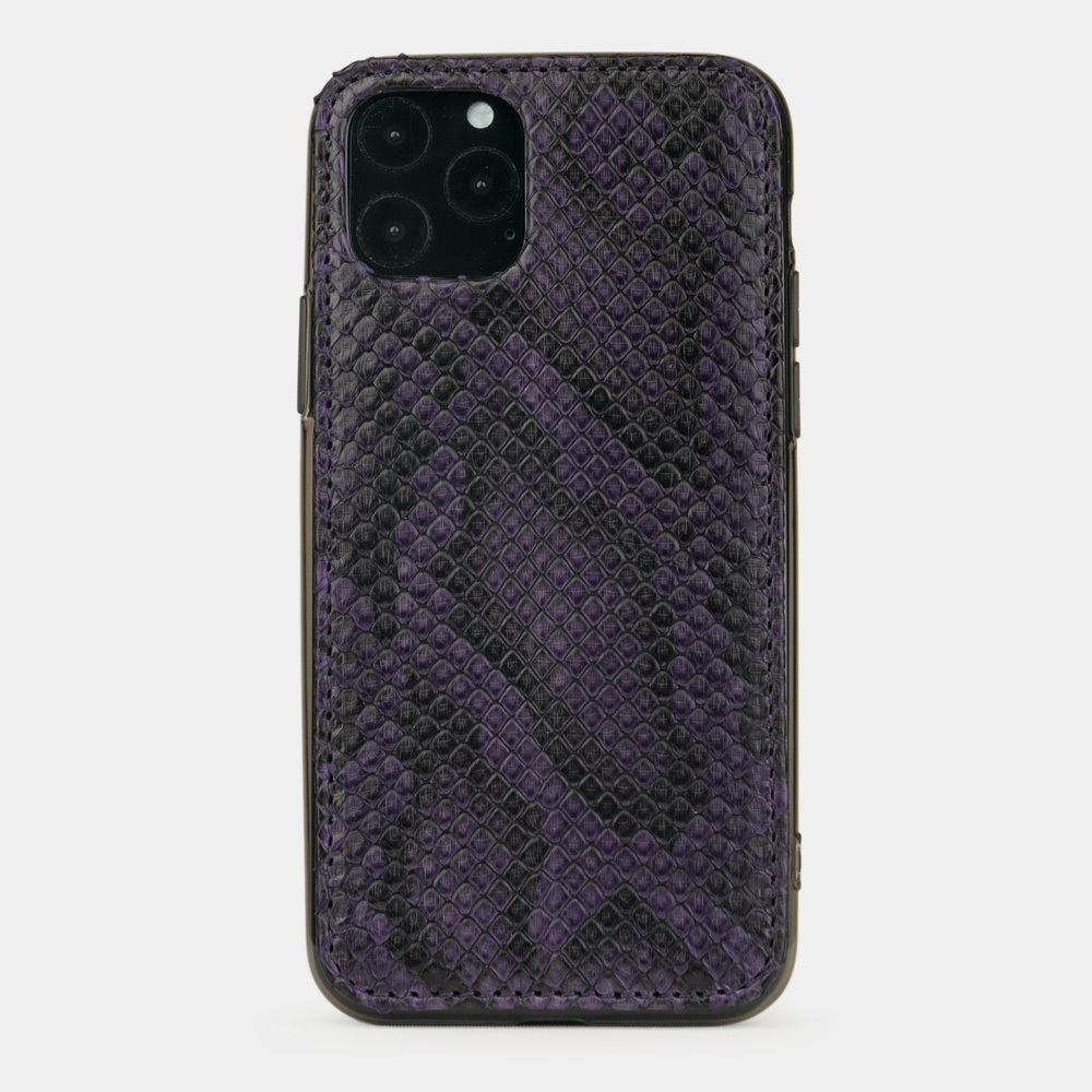 Чехол-накладка для iPhone 11 Pro Max из натуральной кожи питона, фиолетового цвета