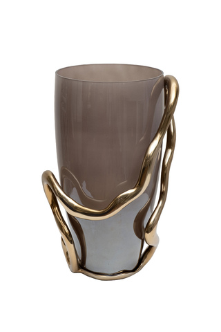 Ваза декоративная 36х19х24см Garda Decor Flow с золотым декором