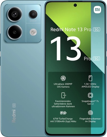 Смартфон Xiaomi Redmi Note 13 Pro 5G 8/256 ГБ Global, Dual nano SIM+ eSIM, Ocean Teal