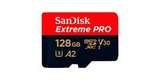 Флеш карта microSDXC 128GB SanDisk Class 10 UHS-I A2 C10 V30 U3 Extreme Pro (SD адаптер) 170MB/s вид спереди