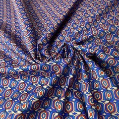 Ткань хлопок с синим орнаментом 2166