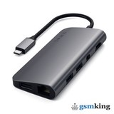 Satechi Aluminum Type-C Multimedia Adapter (Type-C to 3 x USB 3.0 ports + HDMI + Mini-DisplayPort 4K + Gigabit Ethernet + Micro SD card) Space Gray ST-TCMM8PAM