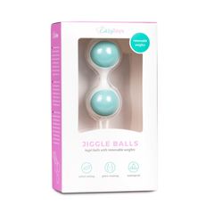 Бело-голубые вагинальные шарики Jiggle Balls - 