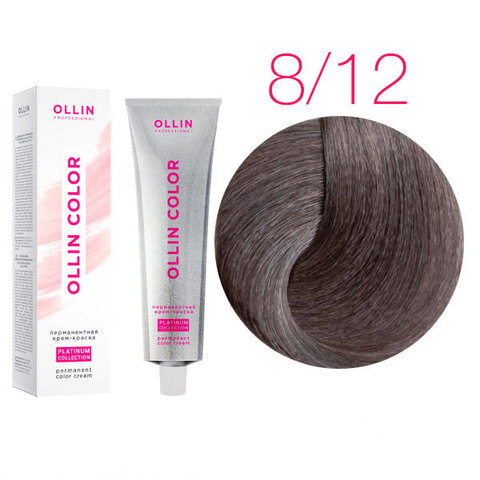 OLLIN Color Platinum Collection 8/12 (Светло-русый пепельно-фиолетовый) - Перманентная крем-краска для волос