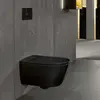 Villeroy&Boch V0E100S0 Унитаз, Villeroy&Boch, Viclean, безободковый (с открытым смывным краем), тип установки-подвесной, ширина, мм-385, глубина, мм-595, высота, мм-360, форма чаши-овальная, выпуск-горизонтальный, сиденье с функцией биде-в комплекте,