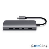 Satechi Aluminum Type-C Multimedia Adapter (Type-C to 3 x USB 3.0 ports + HDMI + Mini-DisplayPort 4K + Gigabit Ethernet + Micro SD card) Space Gray ST-TCMM8PAM